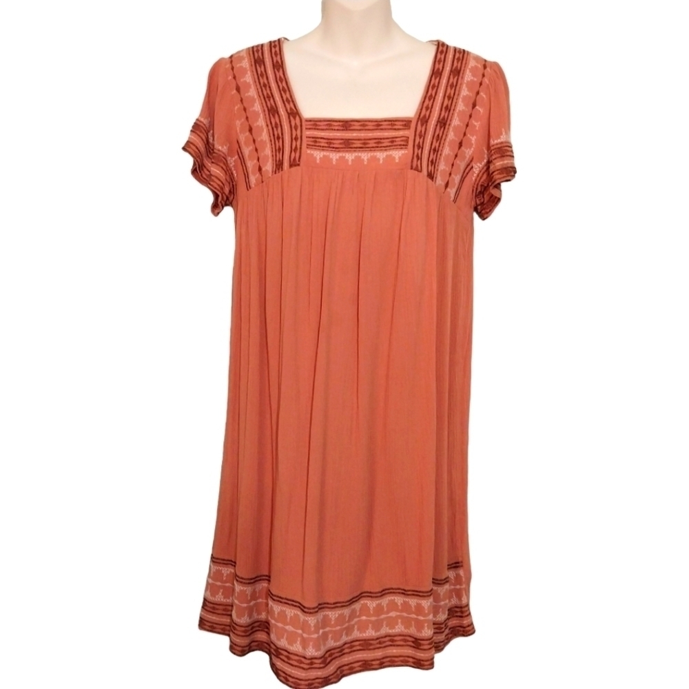 🔵BOGO FREE🔵 Knox Rose Peasant Style Short Sleeve Rayon Dress Sz Xs